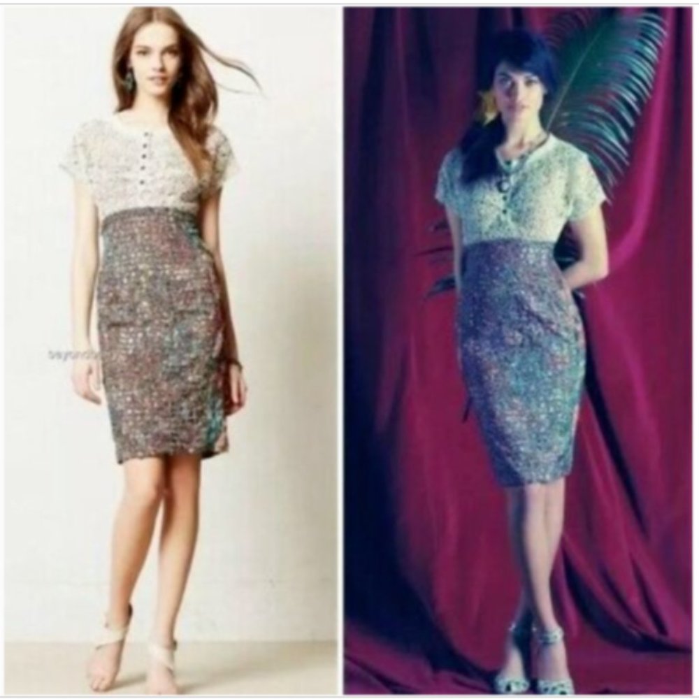 Byron Lars Gray and Purple Midi Dress